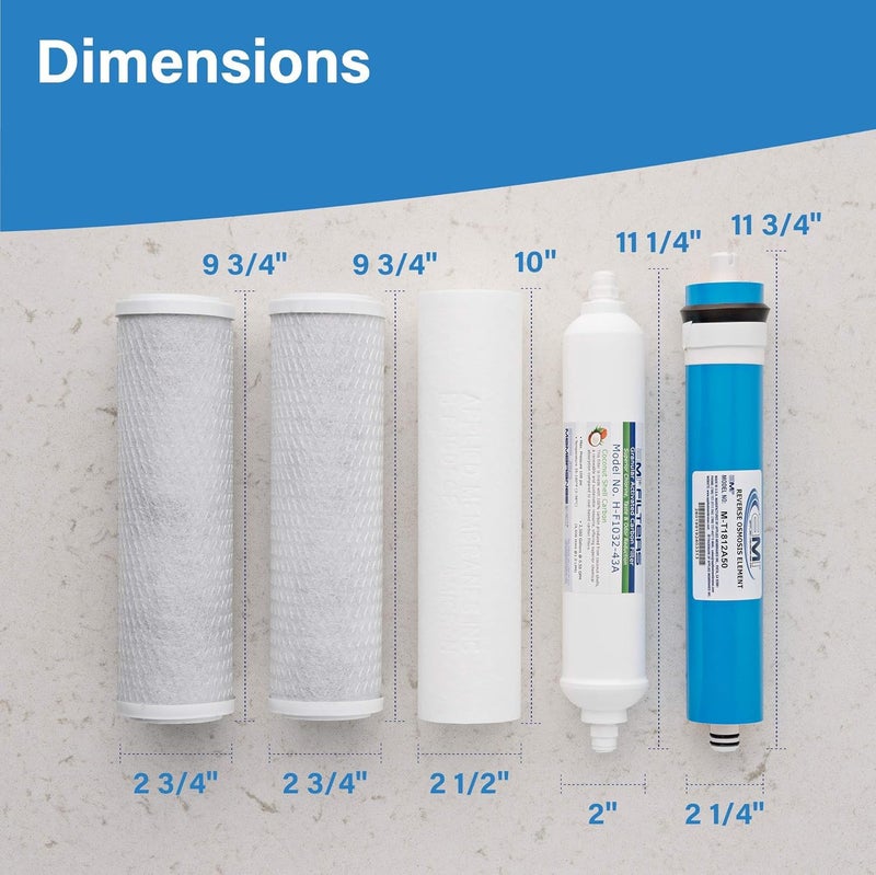 APPLIED MEMBRANES INC. APPLIED MEMBRANES Reverse Osmosis Membrane and Filter Replacement, 50 GPD Membrane with Pre and Post Filter. - Image 2
